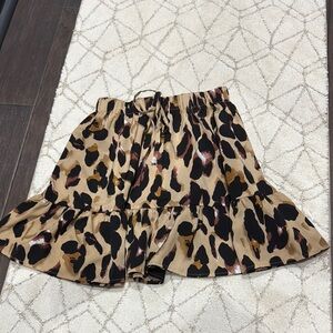 SHEIN Animal Print Ruffle Mini Skirt